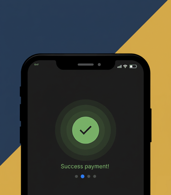 A smartphone screen displaying a payment success notification